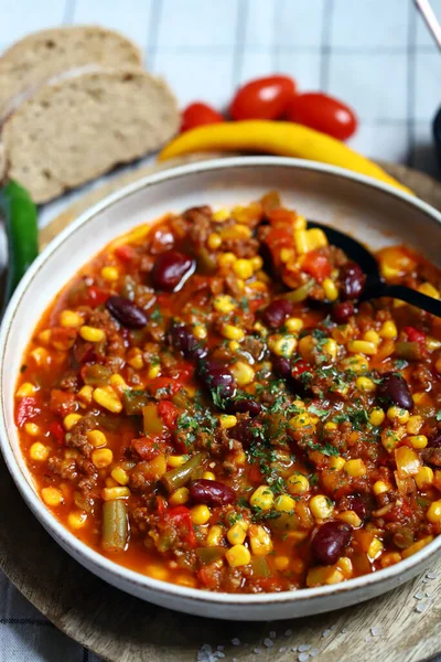 Cile Con Carne Piatto Tradizionale Messicano — Foto Stock