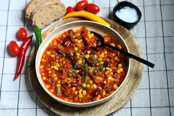 Chile Con Carne Traditional Mexican Dish — Stock Photo, Image