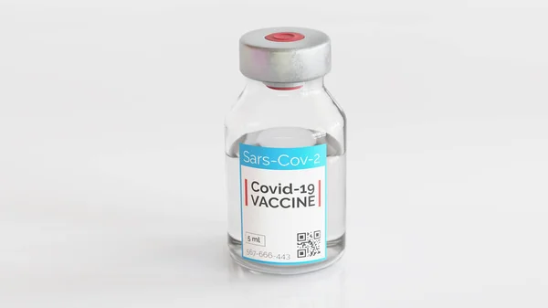 Vaccin Contre Coronavirus Covid Sur Fond Blanc Rendu — Photo