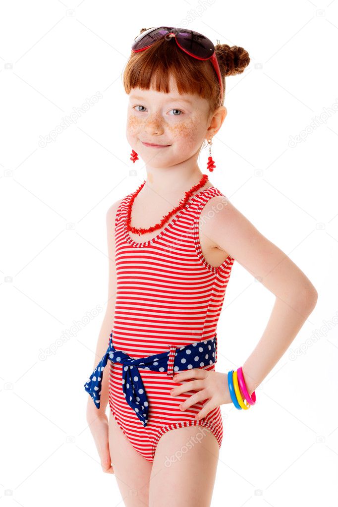 little girls in bathing suits