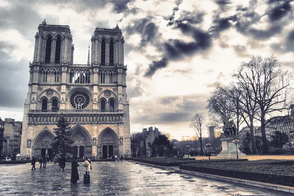 De notre dame kathedraal na een storm — Stockfoto