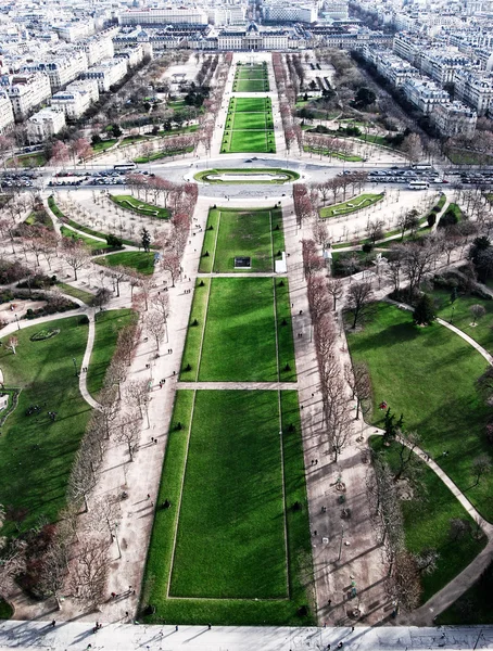 The Champs of Mars, view from Eiffel Tower — Stock Photo, Image