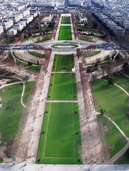 The Champs of Mars, view from Eiffel Tower — Stock Photo, Image