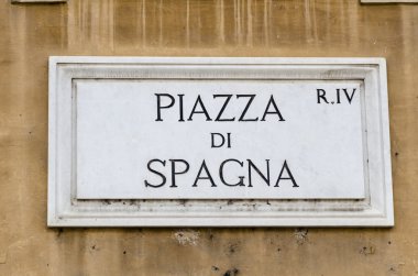 sokak tabak meşhur piazza di spagna, Roma, İtalya