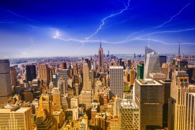 new York'un siluetinin güzel manzara