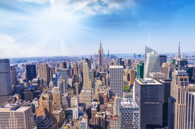 new York'un siluetinin güzel manzara