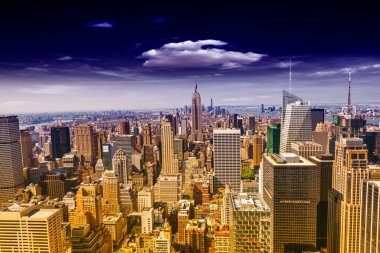 new York'un siluetinin güzel manzara
