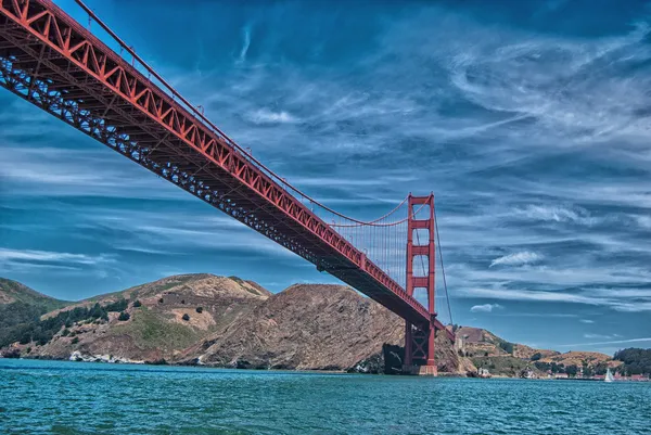 Golden Gate Bridge, Blick vom Boot aus, San Francisco, ca. — Stockfoto