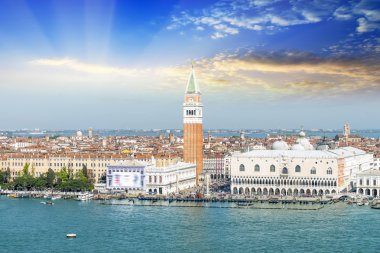 Venedik landmark, havadan görünümü piazza San marco veya st mark Öf