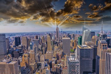 new York'un siluetinin güzel manzara