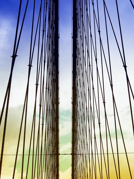 Seile der Brooklyn-Brücke — Stockfoto