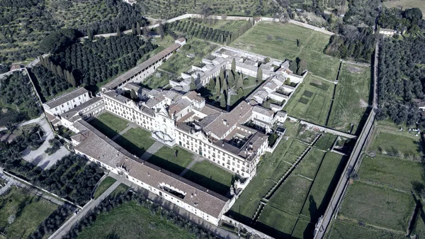 Panoramiczny Widok Drona Certosa Calci Toskania Włochy — Zdjęcie stockowe