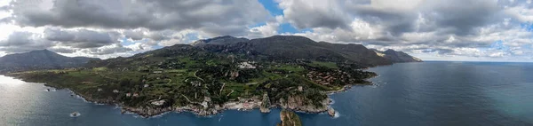 Panoramautsikt Över Scopello Sicilien Flygvy — Stockfoto