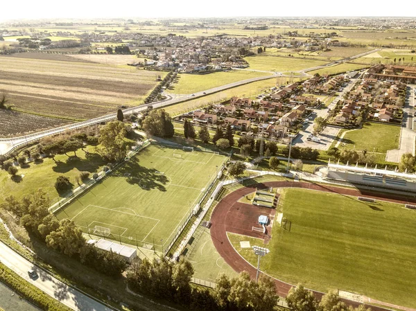 Vista Aérea Drone Campos Desportivos Toscana — Fotografia de Stock