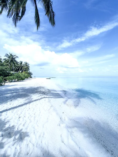 White Beach Crystal Clear Water Paradise Maldives — Foto Stock