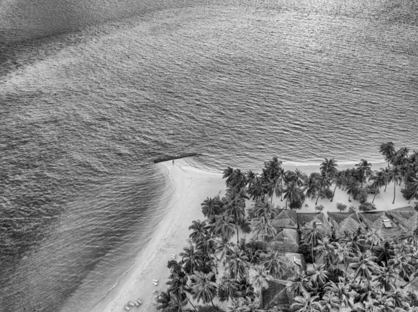 Aerial View Drone Tourist Village Maldives — Stock Photo, Image