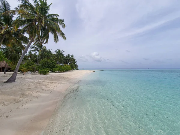 Beautiful View Beach Crystal Sea Atoll Maldives — Fotografia de Stock