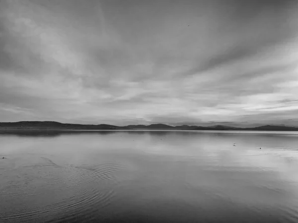 Hermosa Puesta Sol Lago Trasimeno Umbría Italia —  Fotos de Stock