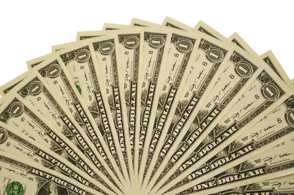 Background of dollars on a white background — Stock Photo, Image