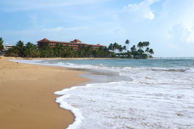 Plaj ve bilinmeyen otel Hikkaduwa, Sri Lanka