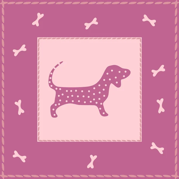 Розовый щенок — стоковый вектор