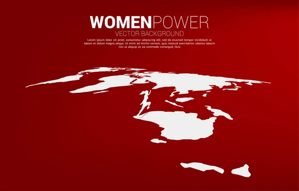 Silueta Mujer Negocios Corriendo Mapa Del Mundo Concepto Negocio Misión — Vector de stock