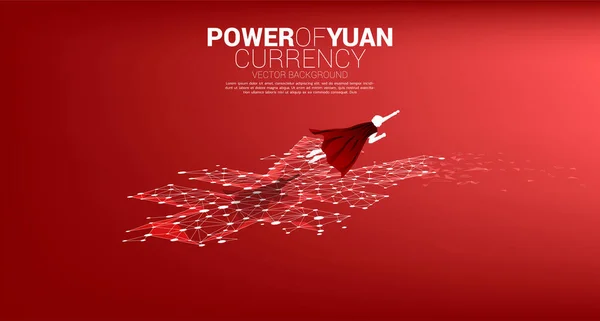 Silhouette Eines Geschäftsmannes Der Mit Geld Chinesische Yuan Währungs Ikone — Stockvektor