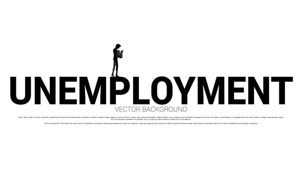 Silhouette Losing Job Man Unemployment Text Concept End Career Jobless — Stock Vector