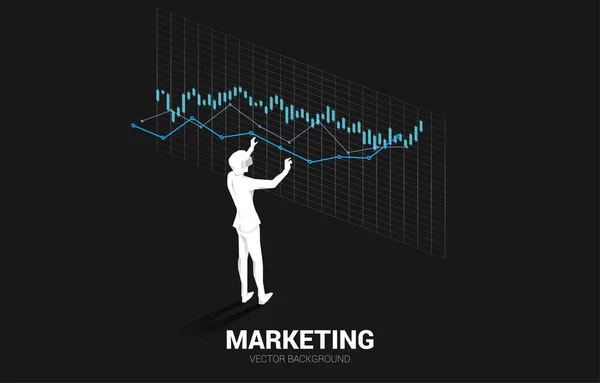 Homem Negócios Silhueta Usar Óculos Com Gráfico Financeiro Conceito Tecnologia —  Vetores de Stock