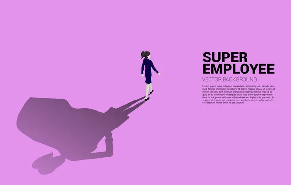 Силует Ділової Жінки Тінь Супергероя Концепція Потенціалу Управління Людськими Ресурсами — стоковий вектор