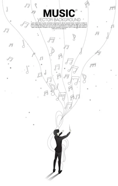 Векторний Диригент Музичною Мелодією Відзначає Танцювальний Потік Концептуальний Фон Пісні — стоковий вектор