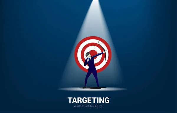 Businessman Suit Shoot Arrow Target Business Concept Marketing Target Customer — ストックベクタ