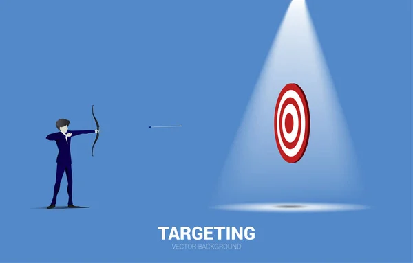 Businessman Suit Shoot Arrow Target Business Concept Marketing Target Customer — ストックベクタ