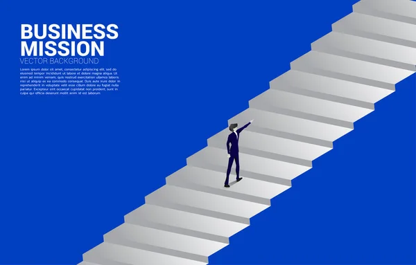Σιλουέτα Του Επιχειρηματία Δείχνει Τις Σκάλες Έννοια Των Ανθρώπων Έτοιμο — Διανυσματικό Αρχείο