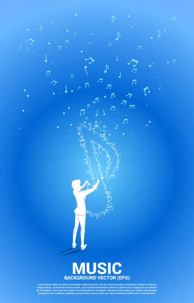 Векторний Диригент Музична Мелодія Відзначають Танцювальний Потік Концептуальний Фон Пісні — стоковий вектор