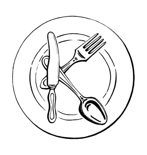 cutlery - the letter K on a plate