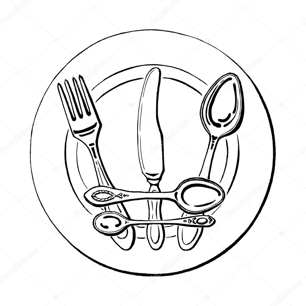 Couverts Couronne Sur Une Assiette Image Vectorielle Par Stanislav7 C Illustration 27618081
