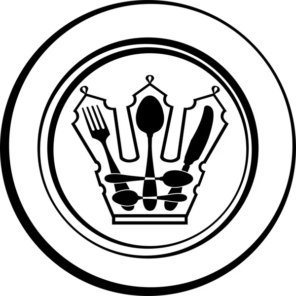 çatal - plaka üzerinde Kraliyet tacı