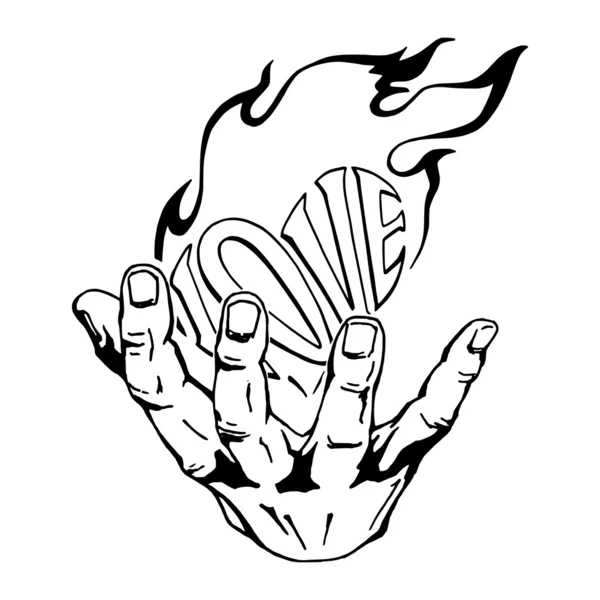 onun elinde yanan kalp