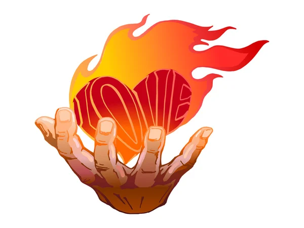 onun elinde yanan kalp