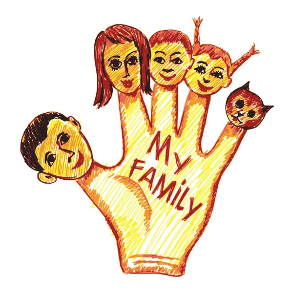 Aile çocuğun çizim