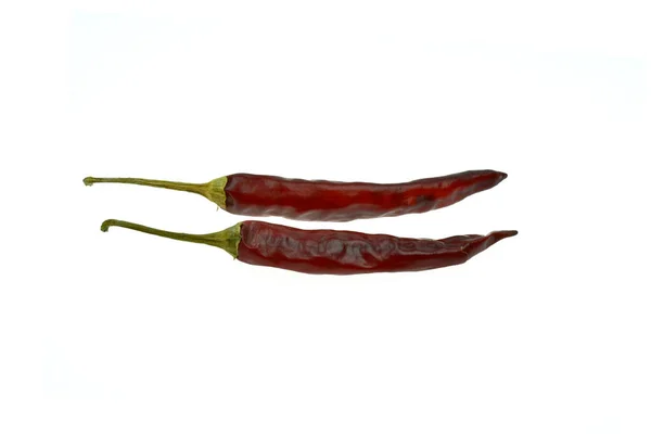 Dried Red Chili Cayenne Pepper Isolated White Backgrou — Stock Photo, Image