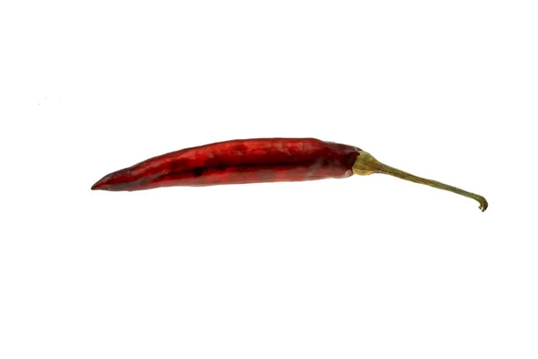 Suszone Czerwone Chili Lub Pieprz Cayenne Izolowane Białym Tle — Zdjęcie stockowe