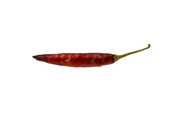 Getrocknete Rote Chili Oder Cayennepfeffer Isoliert Auf Weißem Hintergrund — Stockfoto