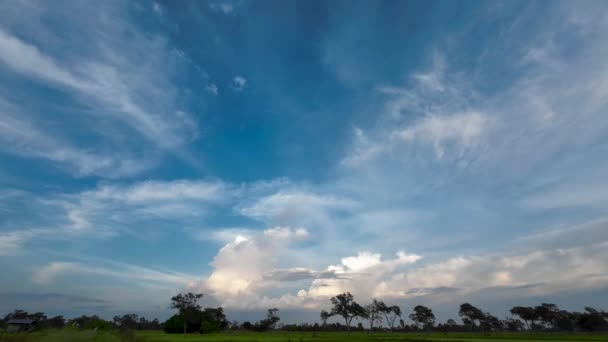 Sunset Time Lapse Cielo Nube Sfondo Soffice Soffice Nuvole Bianche — Video Stock