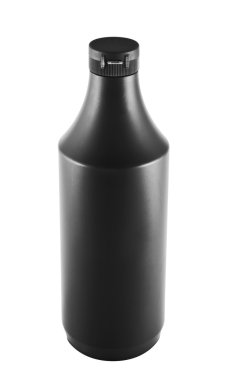 Soya soslu platic şişe beyaz zemin üzerine