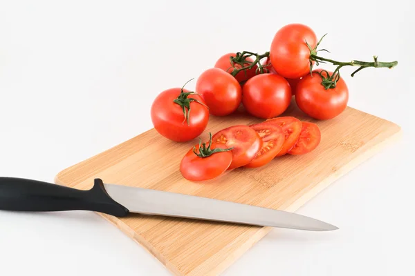 Cięcie pomidory czerwone tło kompozycji — Zdjęcie stockowe