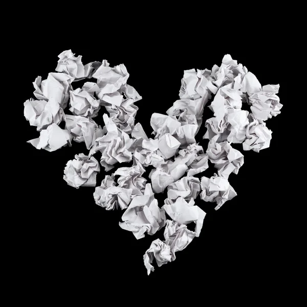 Heart shape made of crumpled paper balls Royalty Free Stock Images