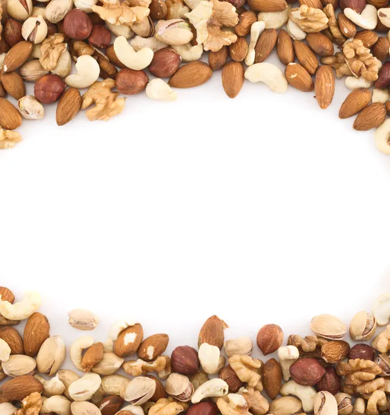 Amêndoa, pistache, amendoim, noz, mistura de avelã — Fotografia de Stock