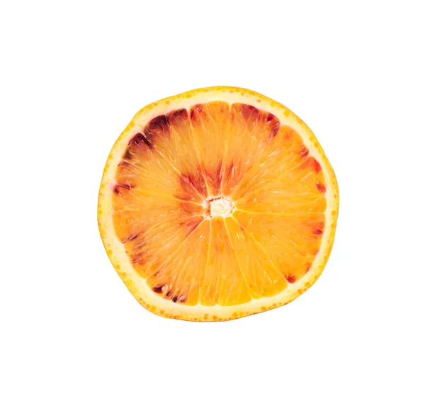 Fatia de fruta laranja isolada — Fotografia de Stock